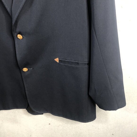Vintage Pioneer Wear Blazer Mens 48 Navy Blue Western Sport Coat Jacket Office - Picture 9 of 16